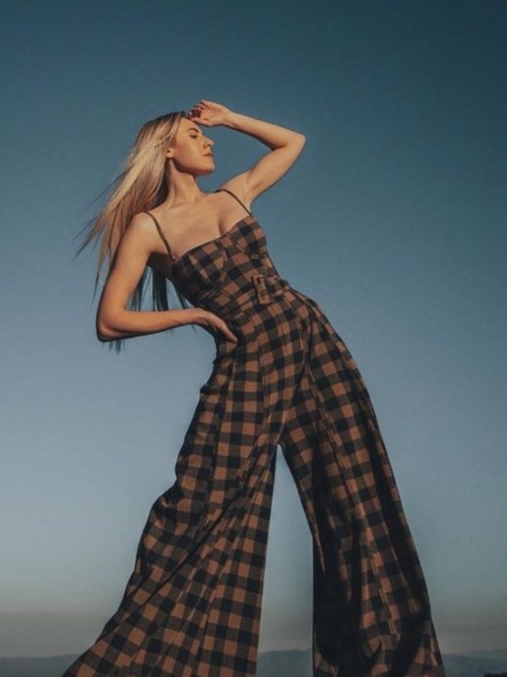 Free People Hold Me Tight Gingham Jumpsuit